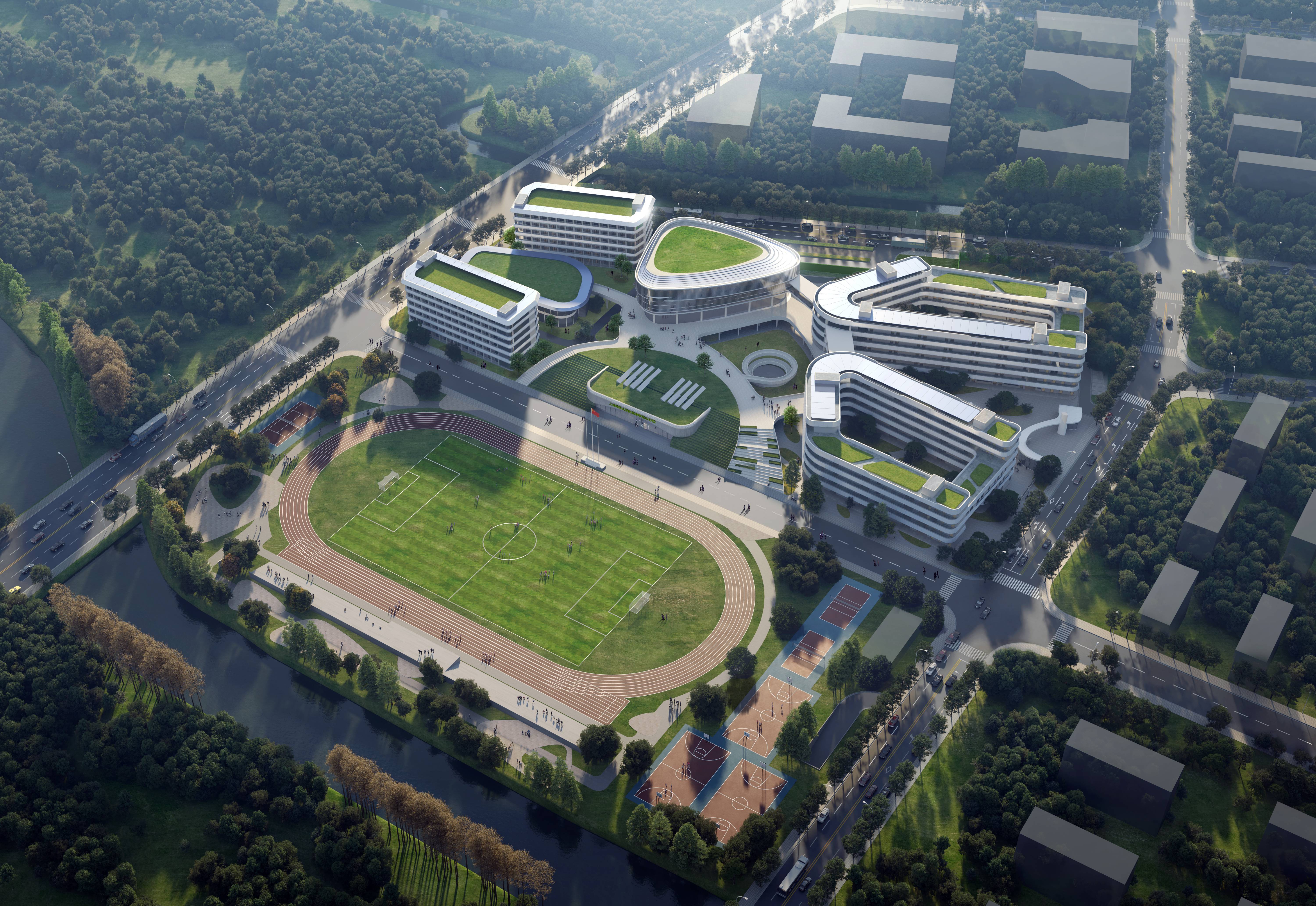 上海荷道建筑-上海師范大學(xué)附屬中學(xué)寶山分校新建工程（除樁基工程）?外墻鋁板及鋁合金格柵